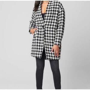 NEW Blank NYC Black White Checkered Your Own Beat Jacket Coat Size X-Small